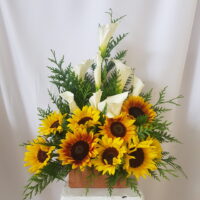 girasoles y lirios
